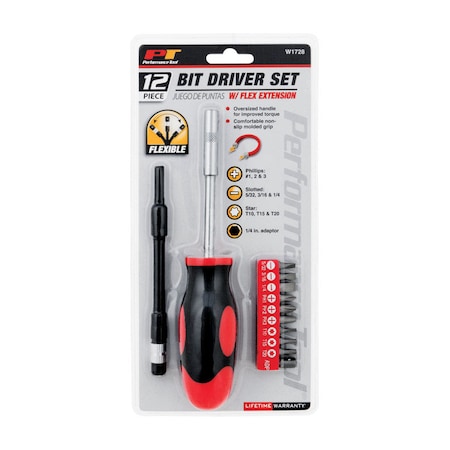 Performance Tool Performance Tool Phillips/Slotted/Star Bit Driver 12 pc W1728